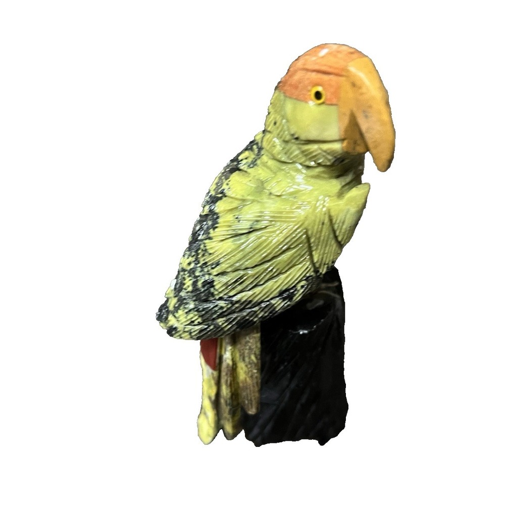 Peruvian Peru Parrot  McCaw Stone Rock Figurine Hand‎ Carved Mineral Art